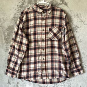Field & Stream Men Flannel Shirt‎ Size MD Plaid Long Sleeve Casual